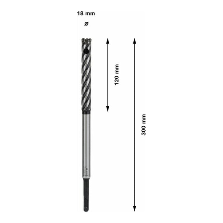 Rebar Cutter à quatre taillants, SDS plus-9 18 x 120 x 300 mm
