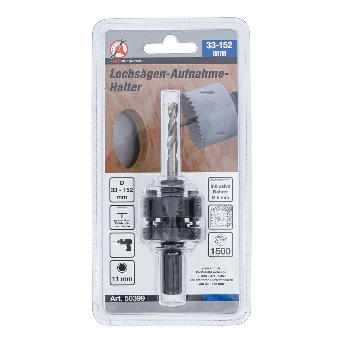 Réceptacle-support pour scies-cloches BGS avec foret de centrage