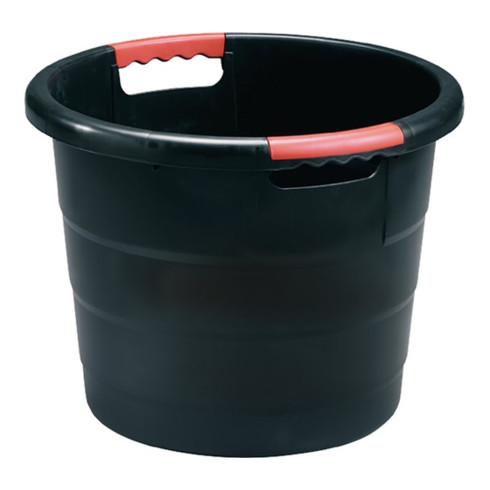 Récipient en plastique rond 30 l PP anthracite D420xH350mm avec poignée traversa