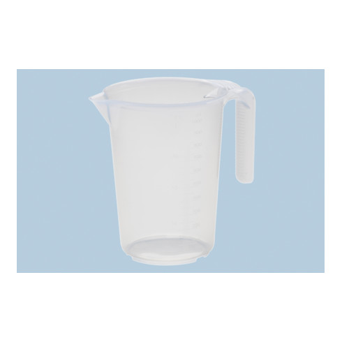 Récipient gradué 1 000 ml, PP, 1 échelle transparent, poignée ouvrir, empilable