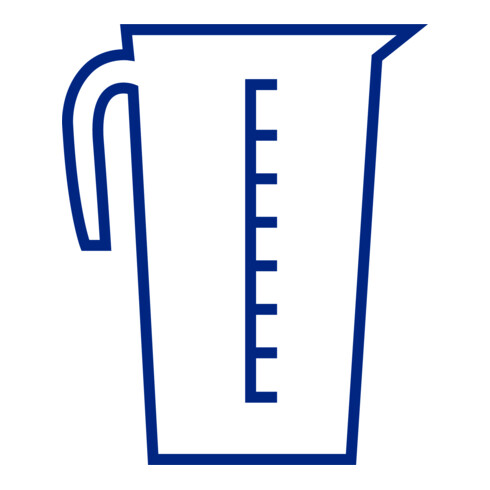 Récipient gradué 1 000 ml, PP, 1 échelle transparent, poignée ouvrir, empilable