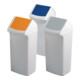 Recyclable afvalbak 40l H747xB320xD366mm wit blauw met deksel DURABLE-1