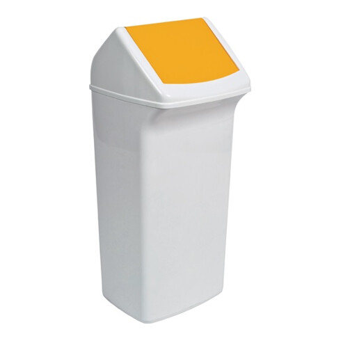 Recyclable afvalbak 40l H747xB320xD366mm wit geel met deksel DURABLE
