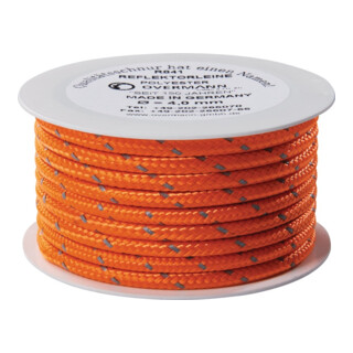 Reflektorschnur Safety Reflector L.100m D.2mm PES orange OVERMANN