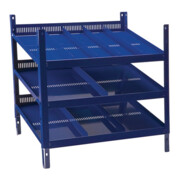 Regalelement LOGS 20 H520xB540xT390mm blau RAL 5022 m.Rasterstanzung 3 Fbd.LOGS-2