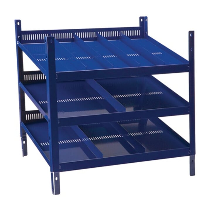 Regalelement LOGS 20 H520xB540xT390mm blau RAL 5022 m.Rasterstanzung 3 Fbd.LOGS
