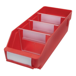 Regalkästen, PP, BxTxH 120x300x95 mm, VE 30 Stück, Farbe rot