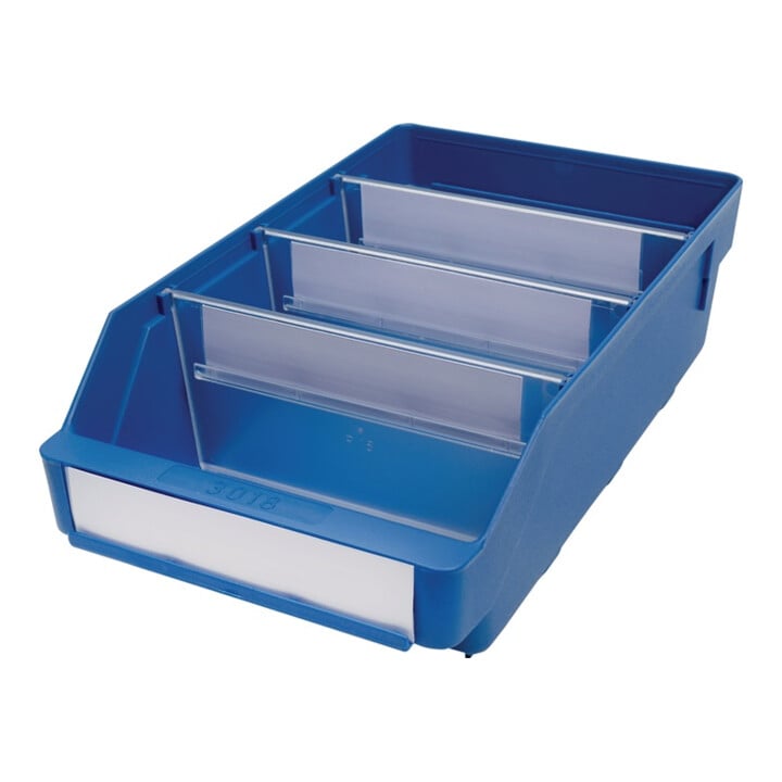 Regalkästen, PP, BxTxH 180x300x95 mm, VE 20 Stück, Farbe blau