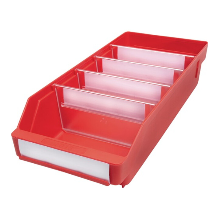 Regalkästen, PP, BxTxH 180x400x95 mm, VE 20 Stück, Farbe rot