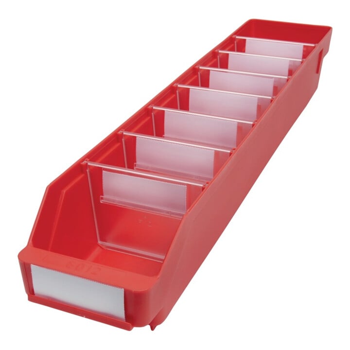 Regalkästen, PP, BxTxH 120x600x95 mm, VE 30 Stück, Farbe rot