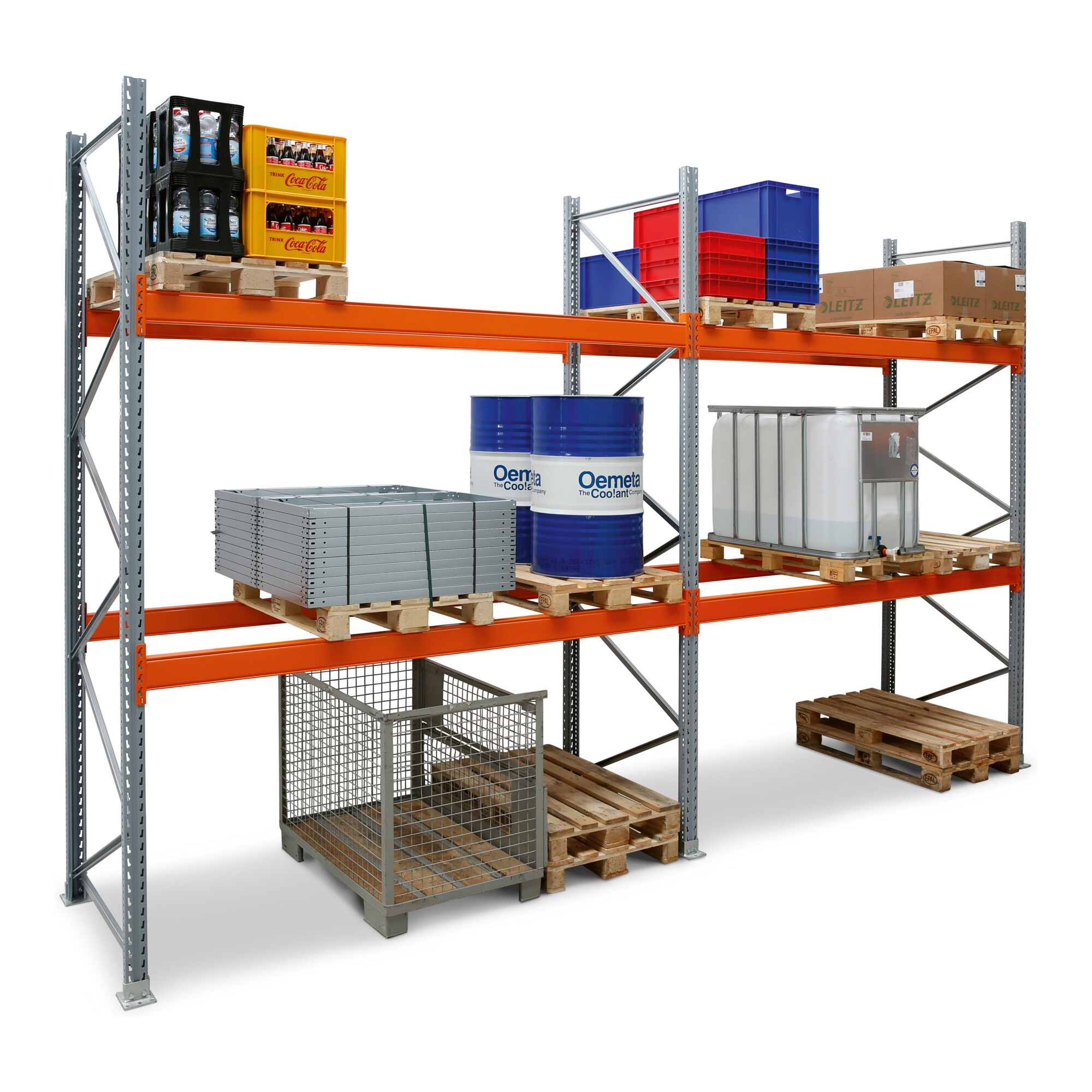 Regalwerk ARTUS-Palettenregal Anbaufeld 2000-2 HxBxT 3500x2785x800 mm mit 2 x Ebenen