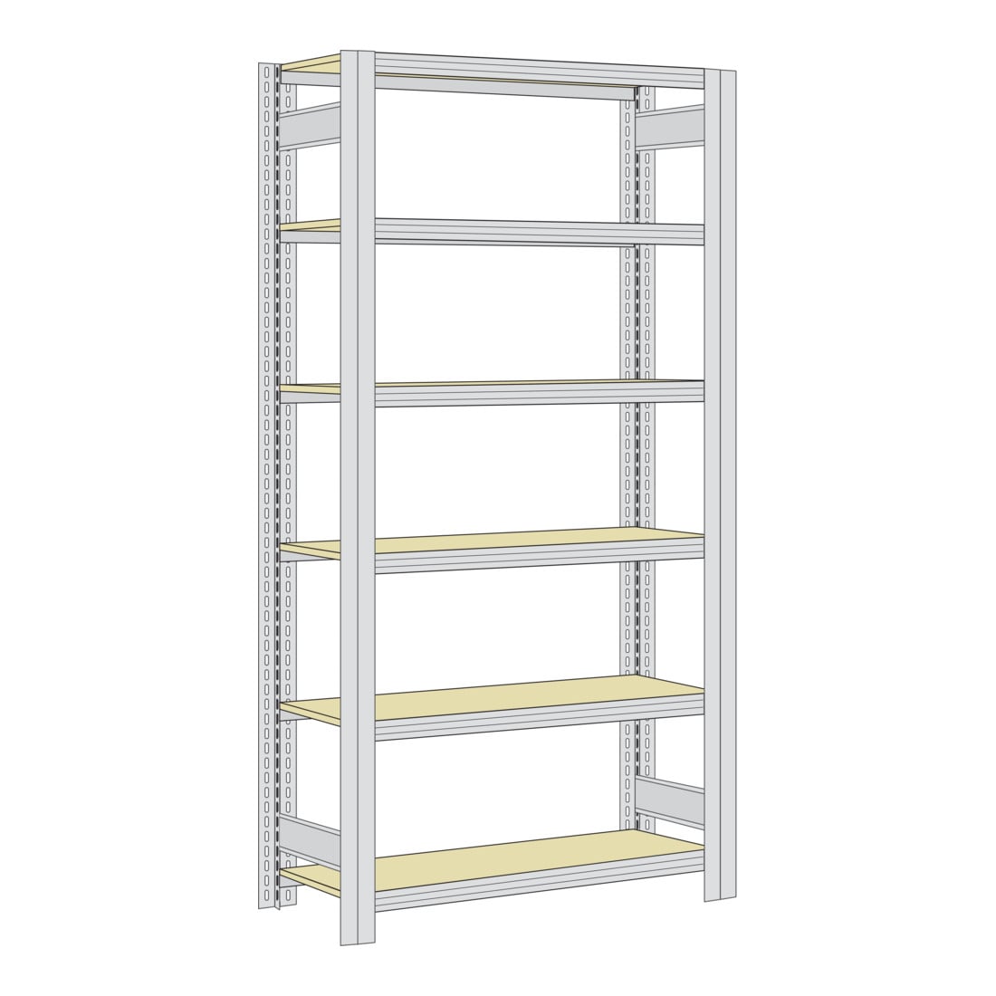 Regalwerk BERT Archivregal Grundfeld HxBxT 2075x1285x300mm