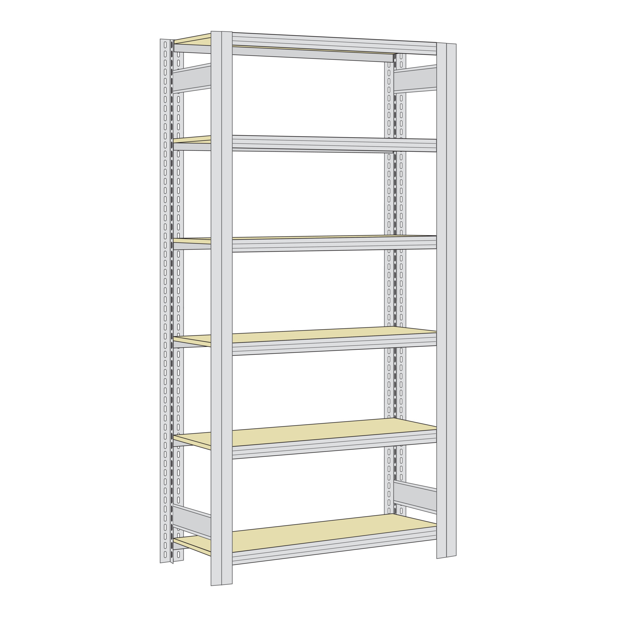 Regalwerk BERT Archivregal Grundfeld HxBxT 2075x1285x600mm