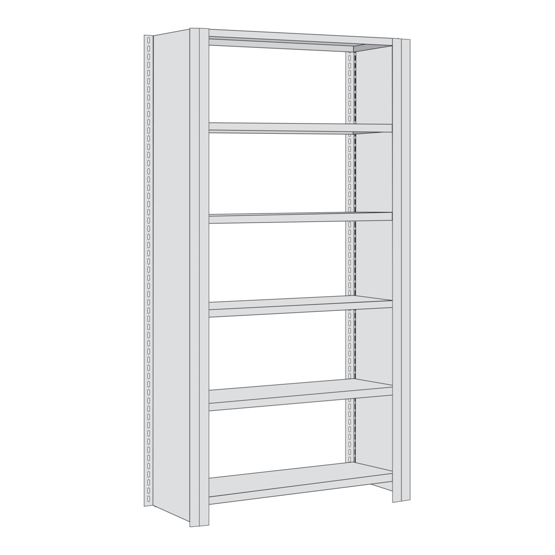 Regalwerk BERT Büroregal Grundfeld HxBxT 2000x1285x300mm Vollblech Seitenwand