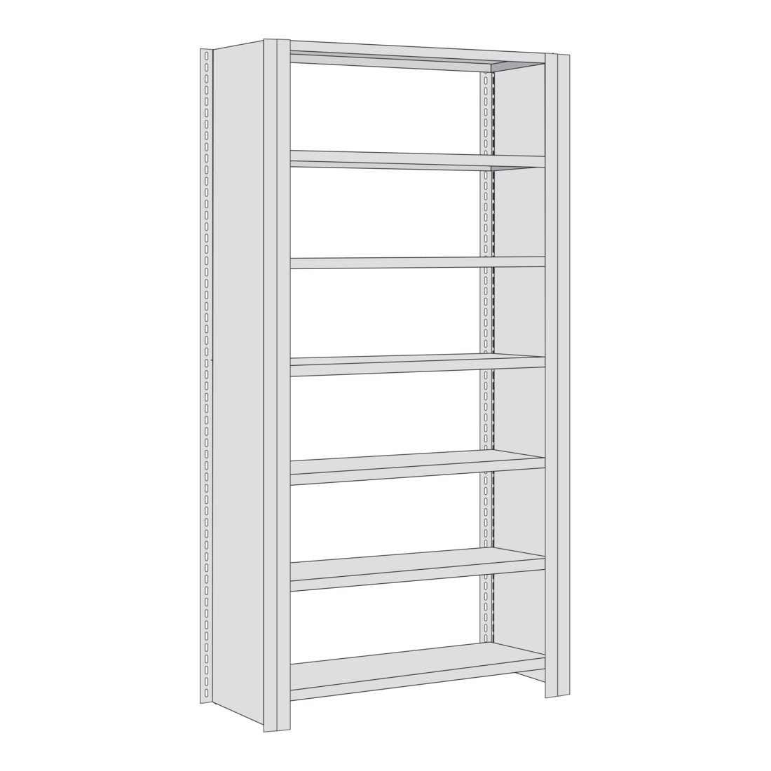 Regalwerk BERT Büroregal Grundfeld HxBxT 2325x1005x300mm Vollblech Seitenwand