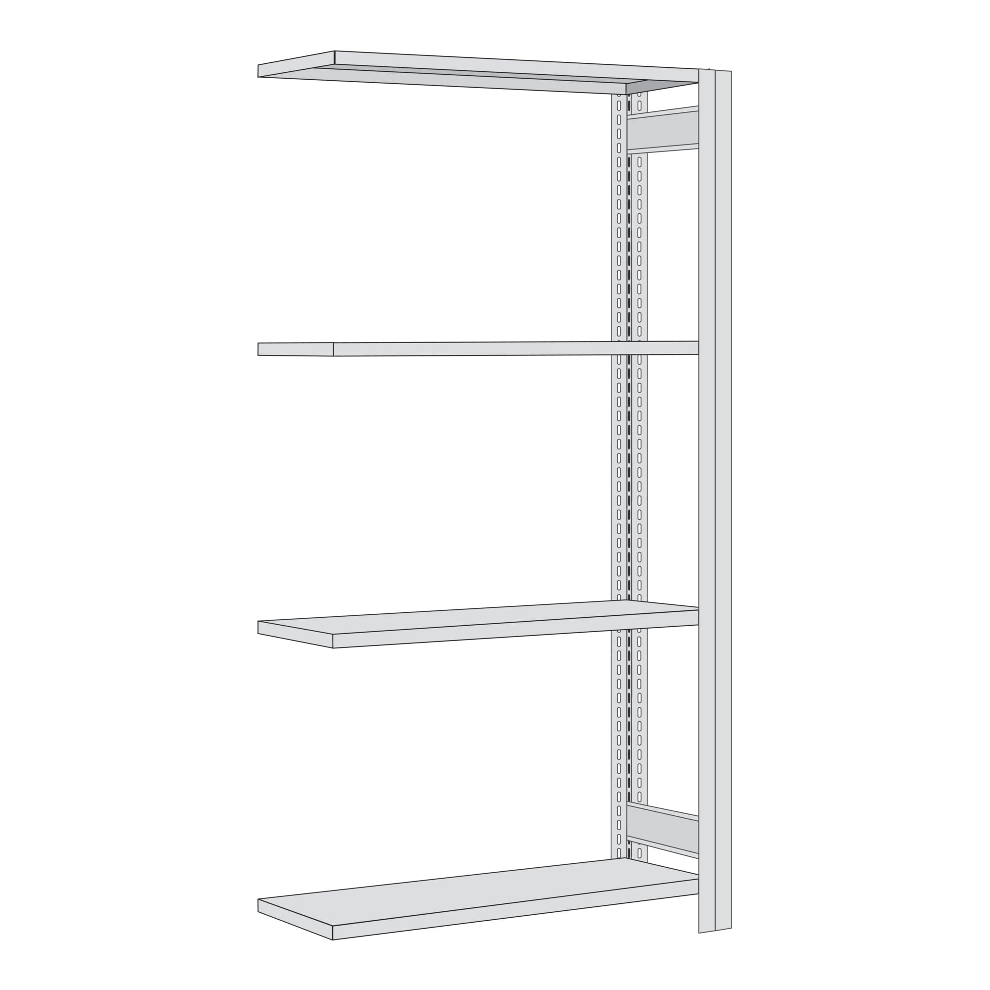 Regalwerk BERT Felgenregal Anbaufeld HxBxT 2000x875x300mm
