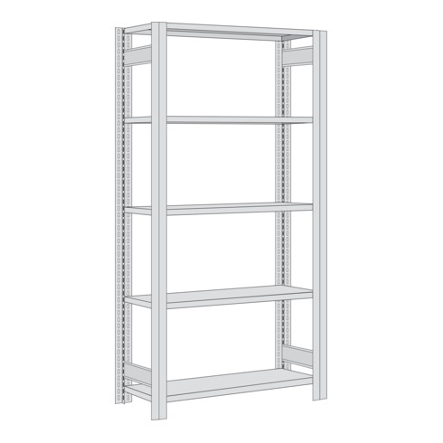 Regalwerk BERT Felgenregal Grundfeld HxBxT 2500x1695x300mm
