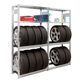 Regalwerk BERT-Garagenregal Anbaufeld Stecksystem Stahlblech verzi. HxBxT 2000x1005x400 mm