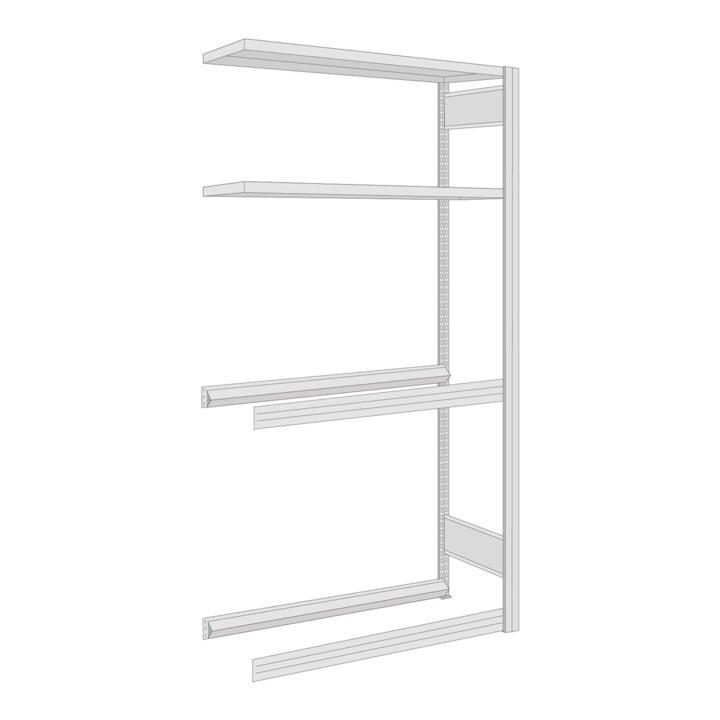 Regalwerk BERT-Garagenregal Anbaufeld Stecksystem Stahlblech verzi. HxBxT 2000x1005x400 mm