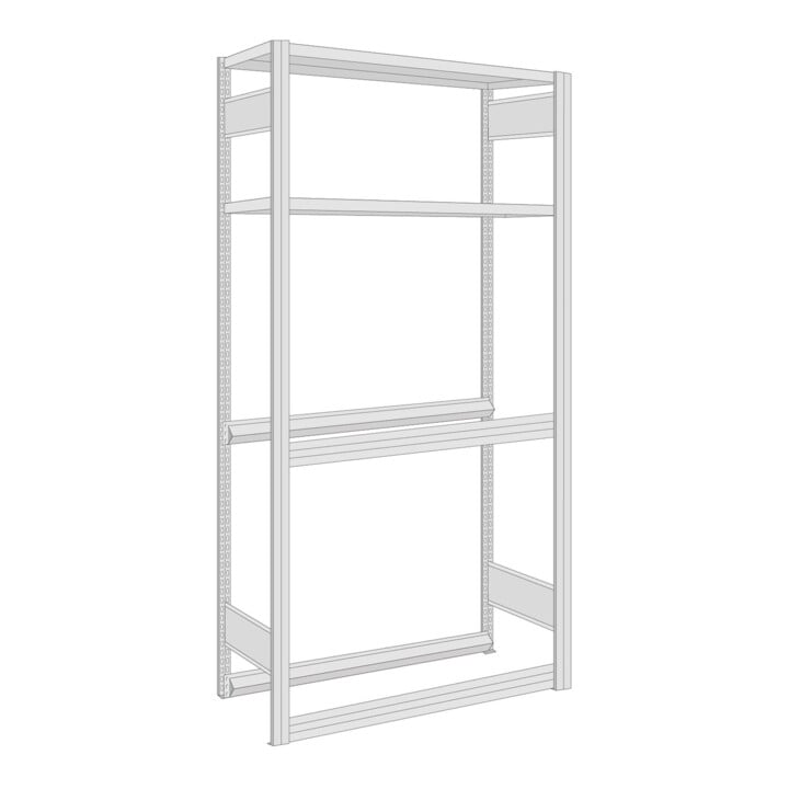 Regalwerk BERT-Garagenregal Grundfeld Stecksystem Stahlblech verzi. HxBxT 2000x1005x400 mm