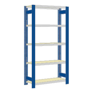 Regalwerk BERT-Großfachregal 250 kg Grundfeld LR 6011 Stecksystem HxBxT 2000x1005x300 mm