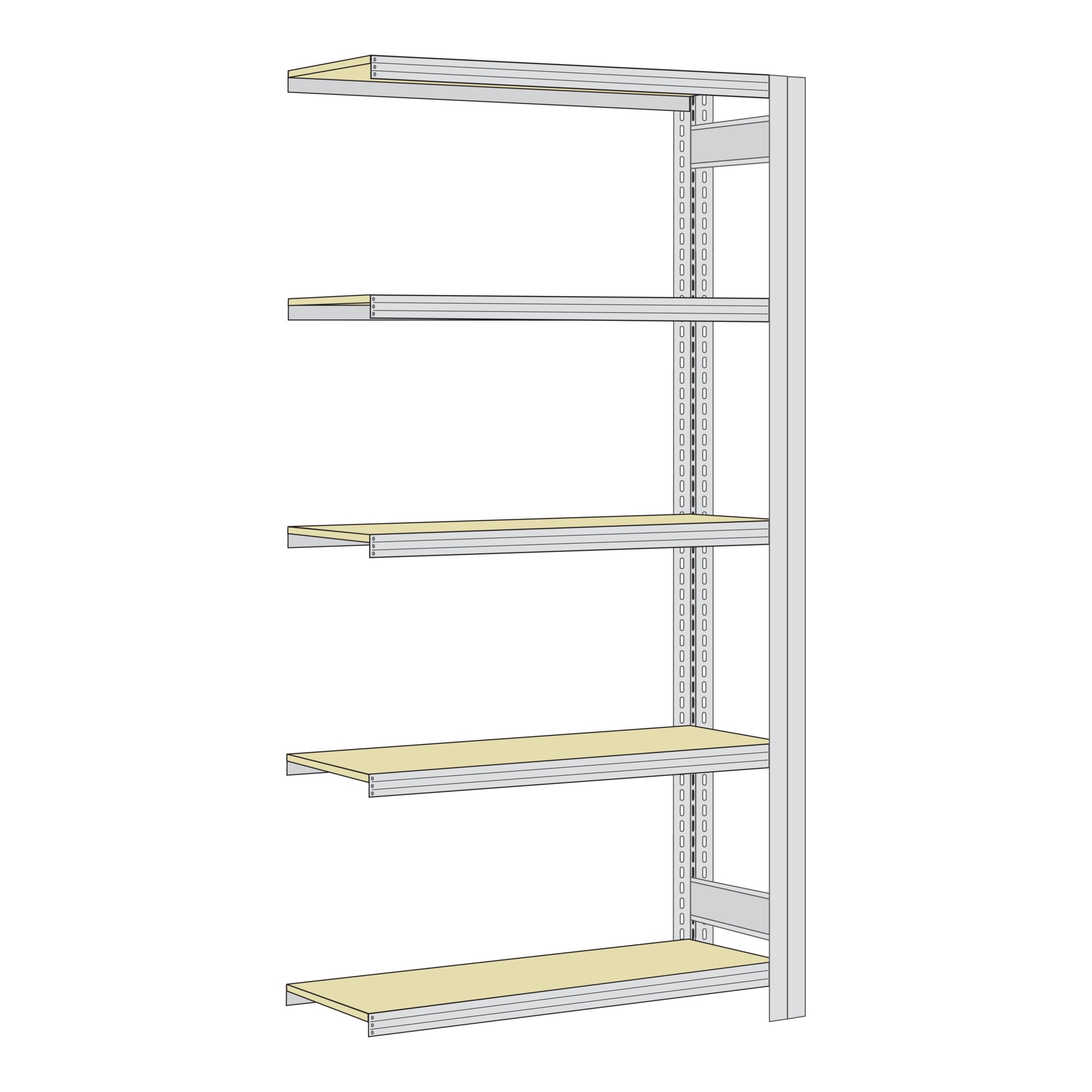 Regalwerk BERT Großfachregal Anbaufeld HxBxT 2000x1005x400mm