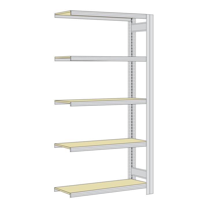Regalwerk BERT Großfachregal Anbaufeld HxBxT 2000x1285x300mm