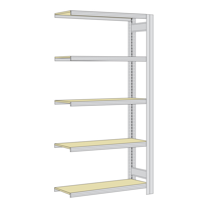 Regalwerk BERT Großfachregal Anbaufeld HxBxT 2000x1285x500mm
