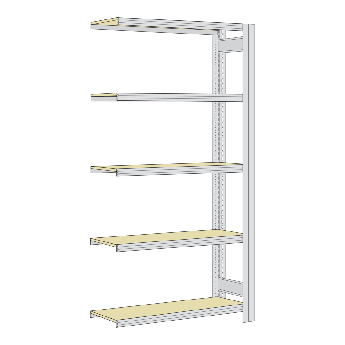 Regalwerk BERT Großfachregal Anbaufeld HxBxT 2000x875x300mm