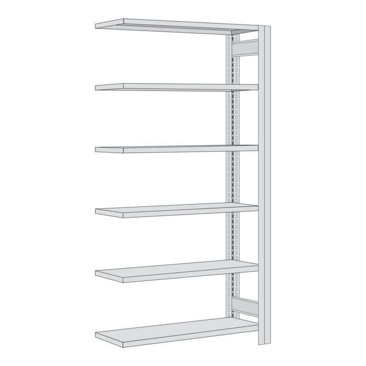 Regalwerk BERT Großfachregal Anbaufeld HxBxT 2500x1005x500mm