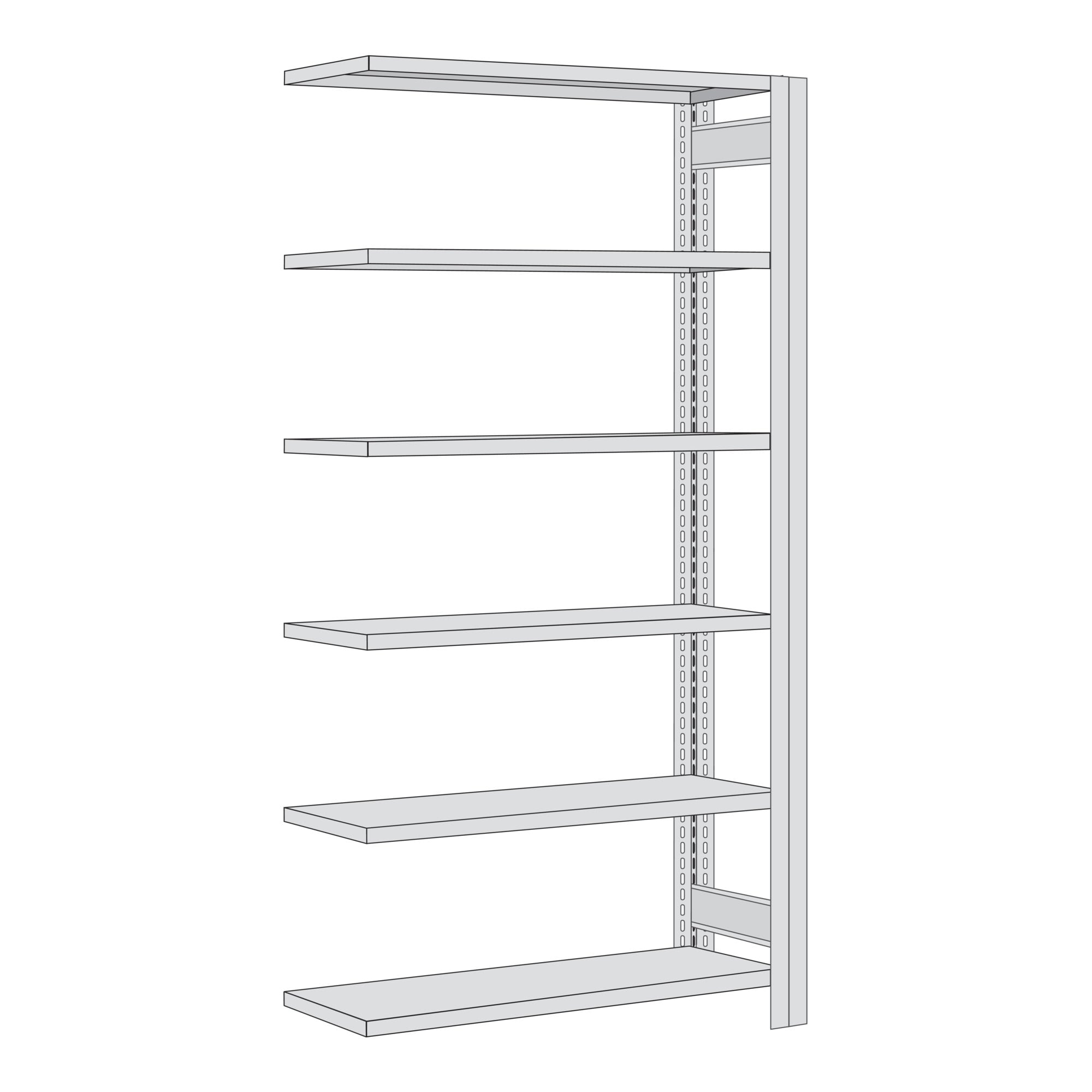Regalwerk BERT Großfachregal Anbaufeld HxBxT 2500x1005x600mm