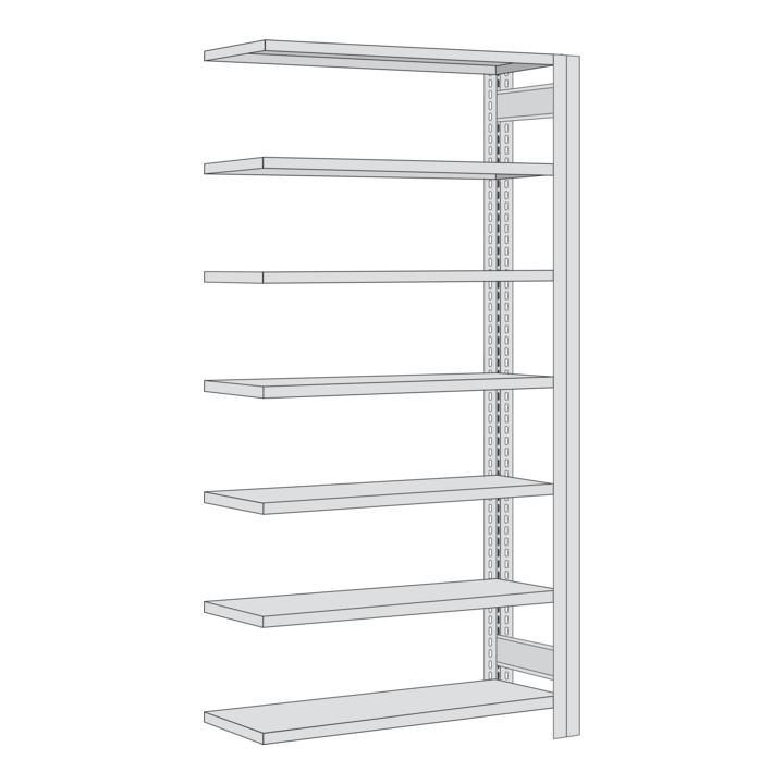 Regalwerk BERT Großfachregal Anbaufeld HxBxT 3000x1285x300mm