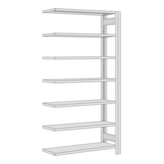 Regalwerk BERT Großfachregal Anbaufeld HxBxT 3000x1285x400mm