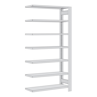 Regalwerk BERT Großfachregal Anbaufeld HxBxT 3000x875x400mm