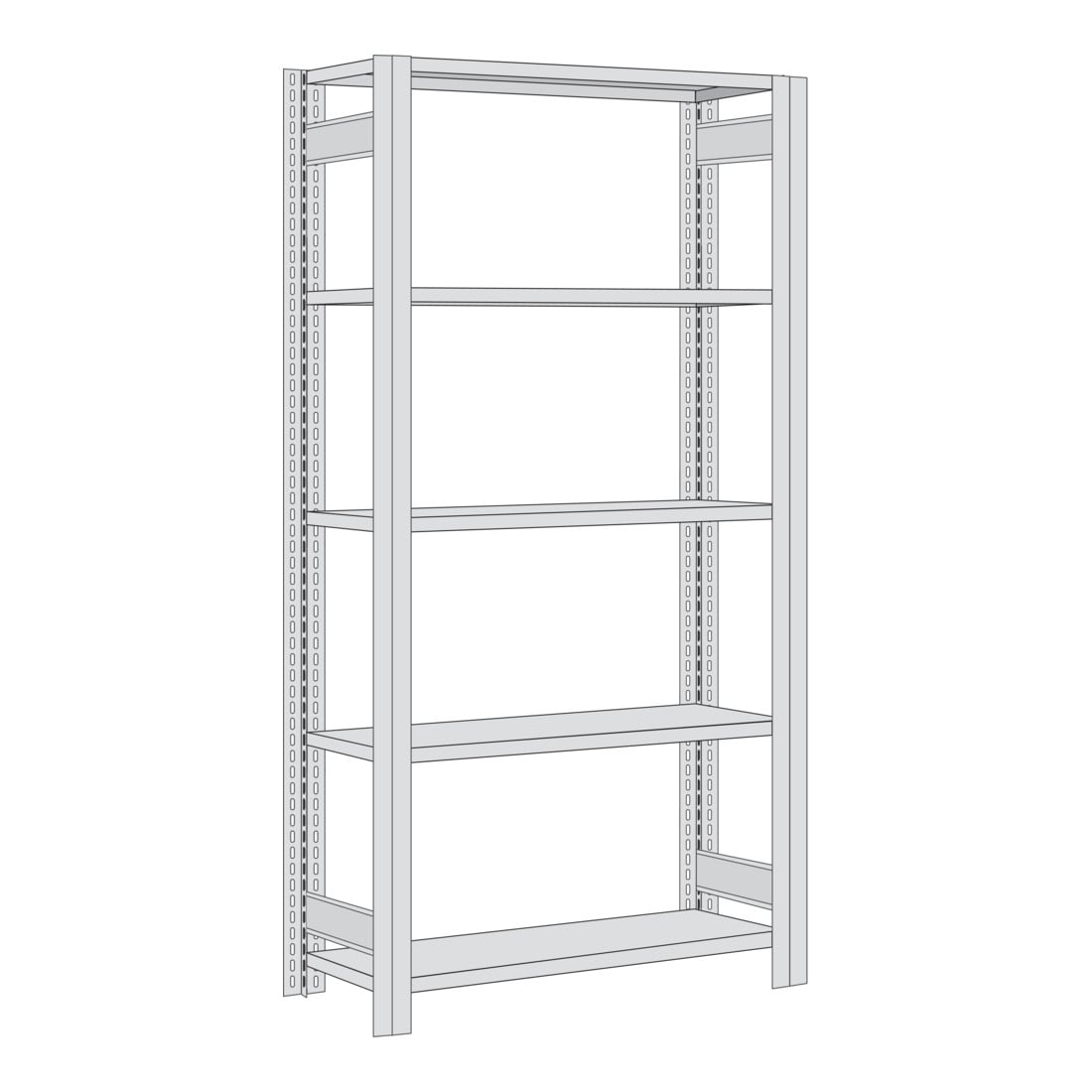 Regalwerk BERT Großfachregal Grundfeld HxBxT 2000x1285x500mm