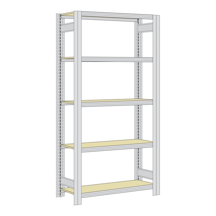 Regalwerk BERT Großfachregal Grundfeld HxBxT 2000x1695x300mm