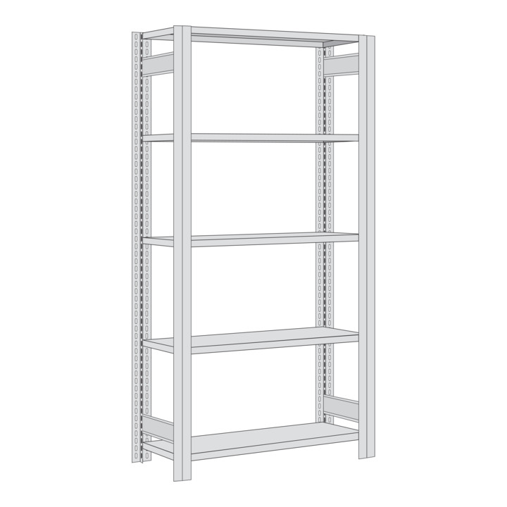 Regalwerk BERT Großfachregal Grundfeld HxBxT 2000x1695x300mm
