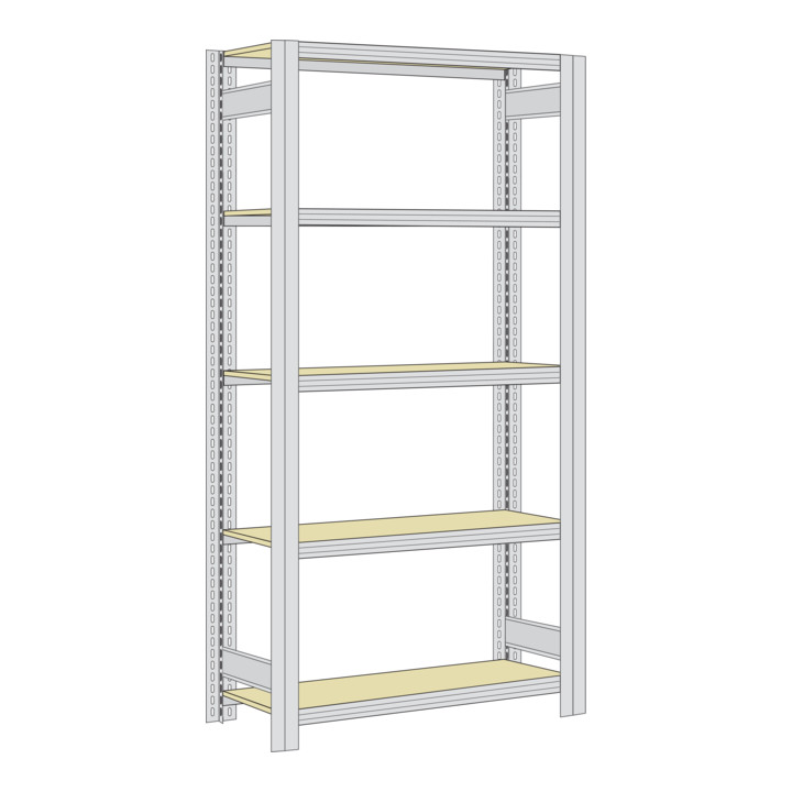 Regalwerk BERT Großfachregal Grundfeld HxBxT 2000x1695x500mm