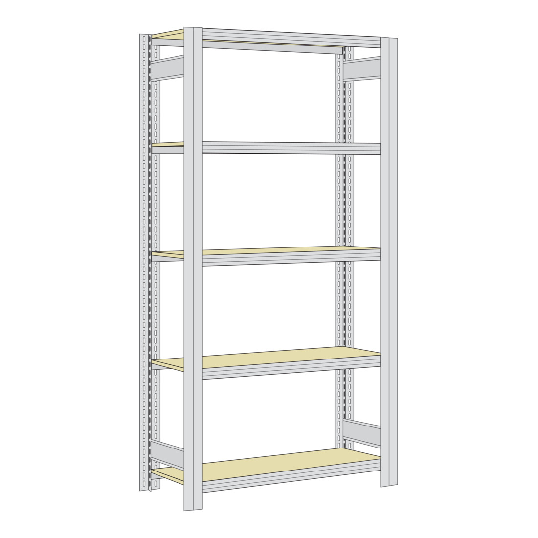 Regalwerk BERT Großfachregal Grundfeld HxBxT 2000x875x300mm