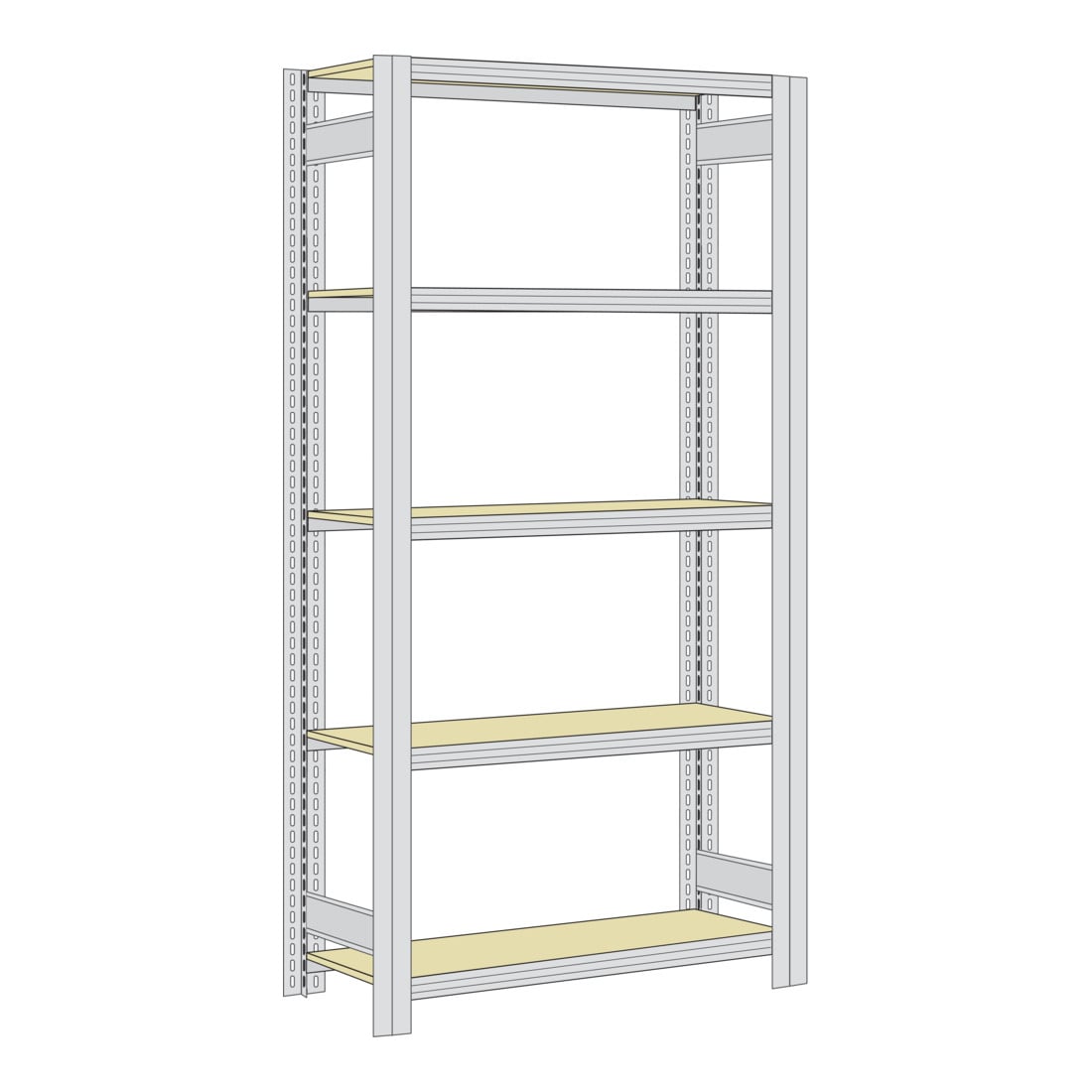 Regalwerk BERT Großfachregal Grundfeld HxBxT 2000x875x400mm
