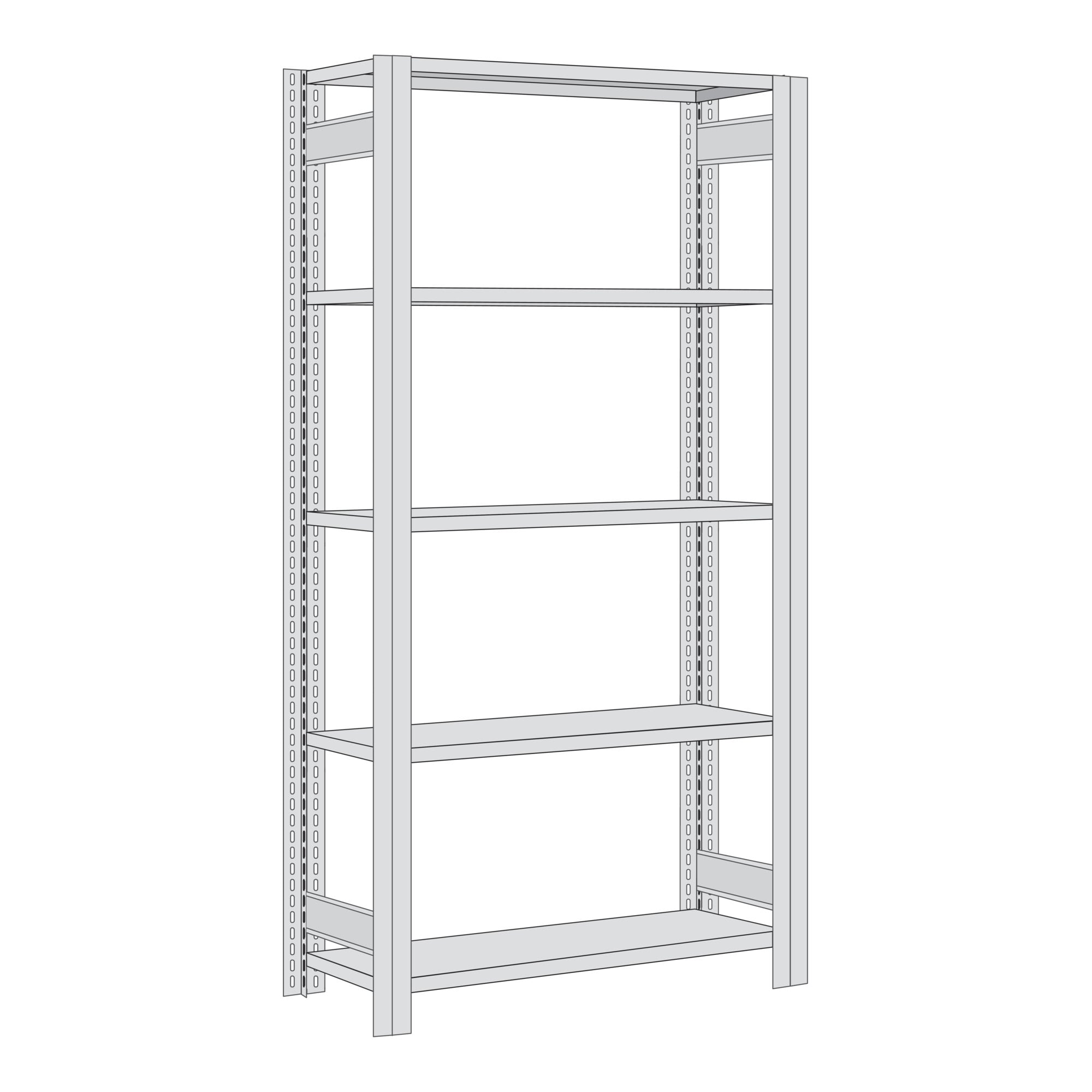 Regalwerk BERT Großfachregal Grundfeld HxBxT 2000x875x600mm