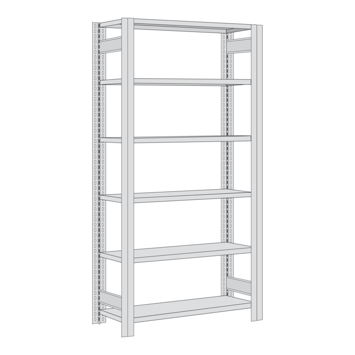 Regalwerk BERT Großfachregal Grundfeld HxBxT 2500x1695x300mm
