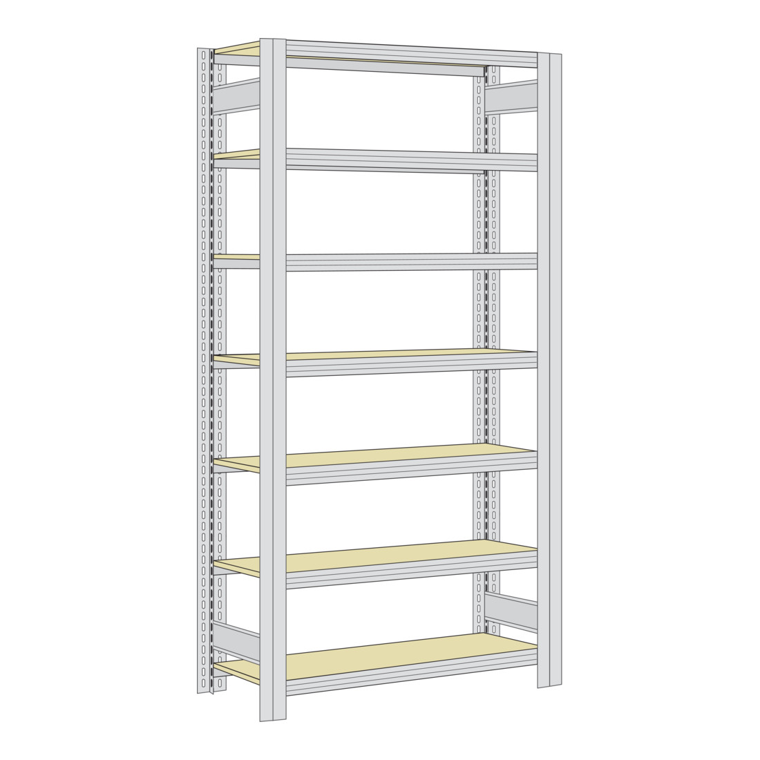 Regalwerk BERT Großfachregal Grundfeld HxBxT 3000x1005x600mm