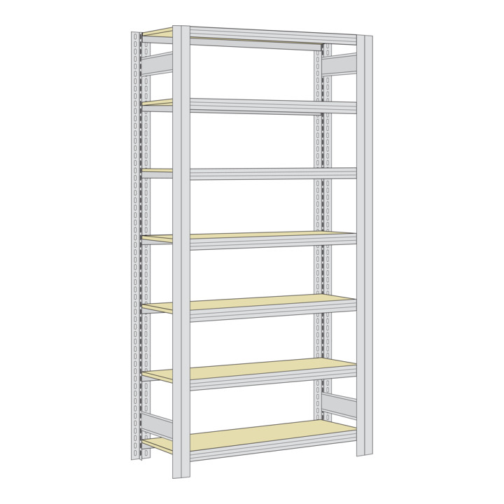 Regalwerk BERT Großfachregal Grundfeld HxBxT 3000x1285x300mm