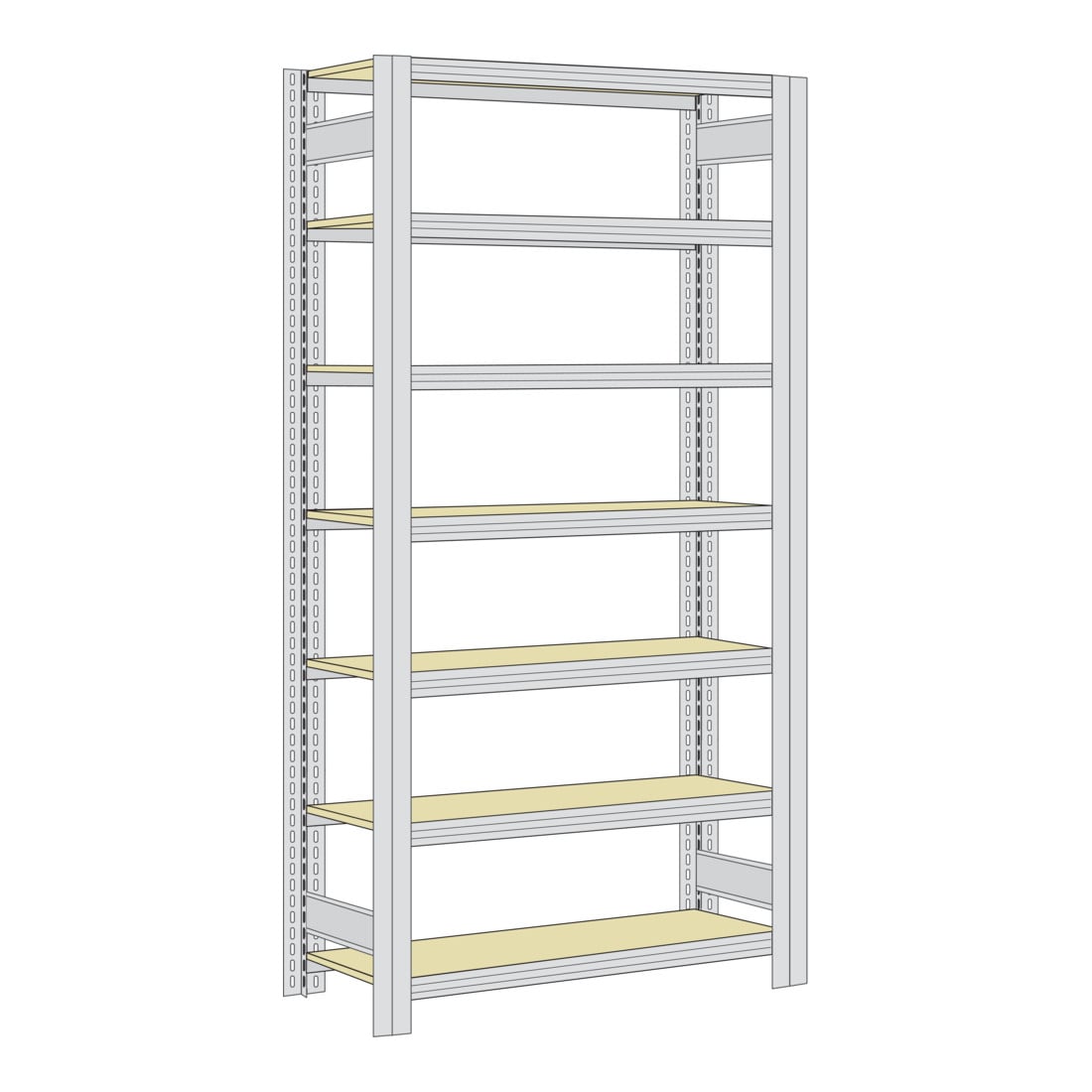 Regalwerk BERT Großfachregal Grundfeld HxBxT 3000x1695x600mm