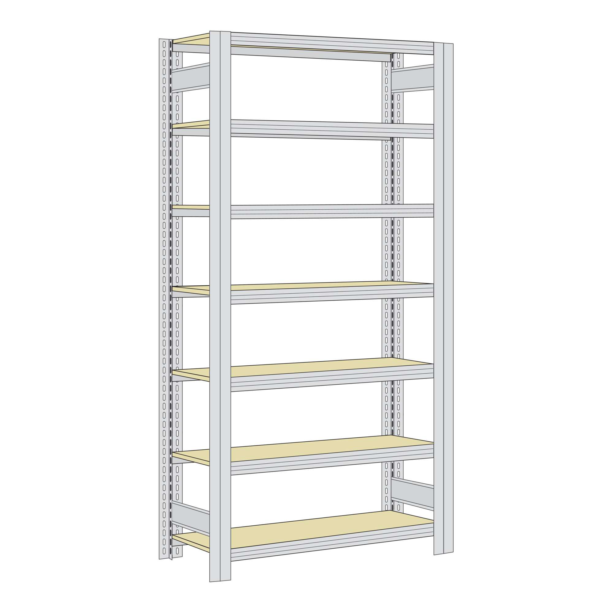 Regalwerk BERT Großfachregal Grundfeld HxBxT 3000x875x600mm