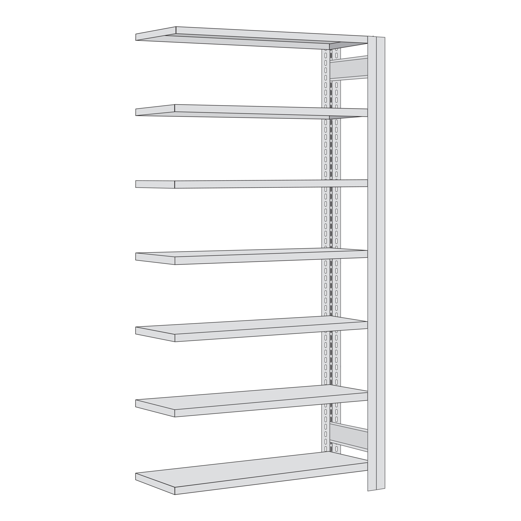 Regalwerk BERT Kanban-Regal Anbaufeld 2 Regale hintereinander HxBxT 2000 x 1005 x 50