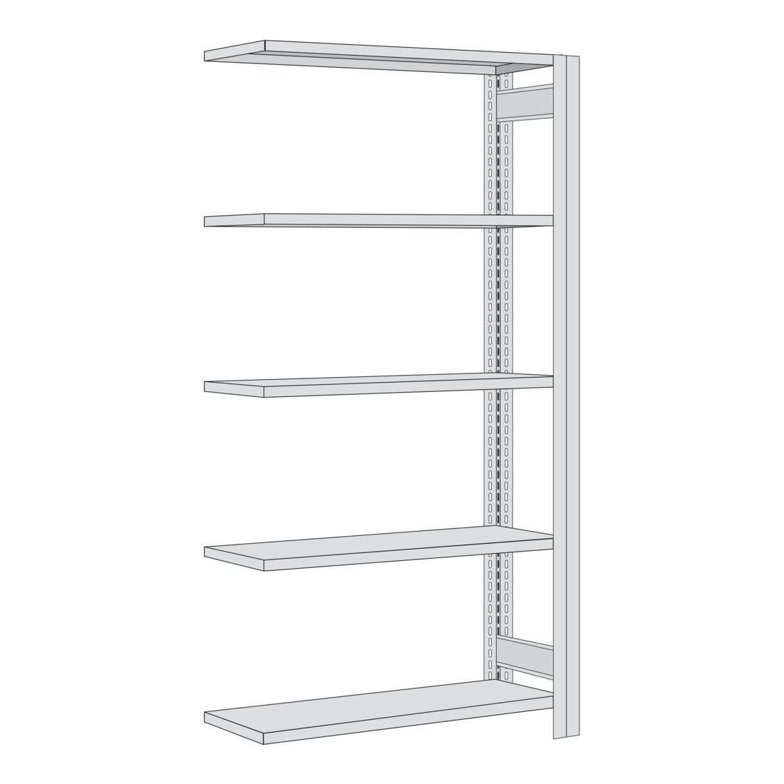 Regalwerk BERT Lagerregal Anbaufeld HxBxT 2000x1005x800mm 5 Fachböden Fachlast 250kg