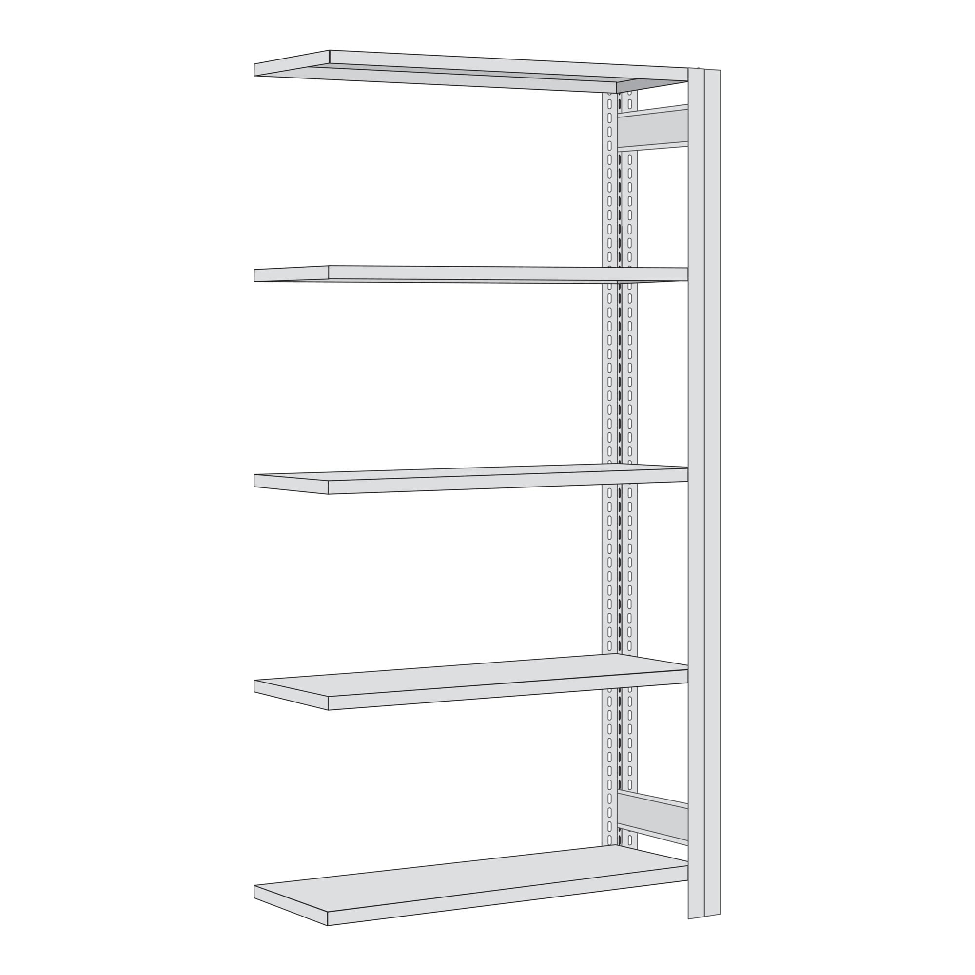 Regalwerk BERT Lagerregal Anbaufeld HxBxT 2000x1285x400mm 5 Fachböden Fachlast 350kg