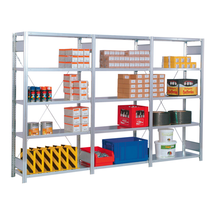 Regalwerk BERT Lagerregal Anbaufeld HxBxT 2000x1285x500mm 5 Fachböden Fachlast 250kg